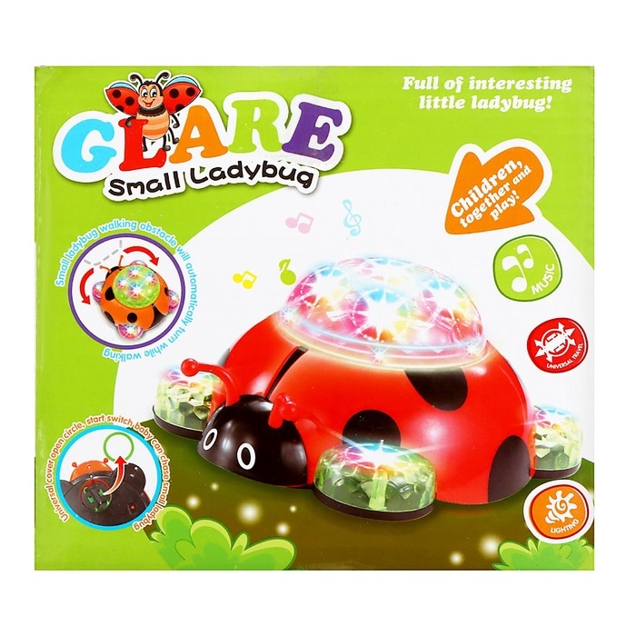 Каталка музыкальная &laquo;Божья коровка&raquo;, световые, звуковые эффекты, работает от батареек