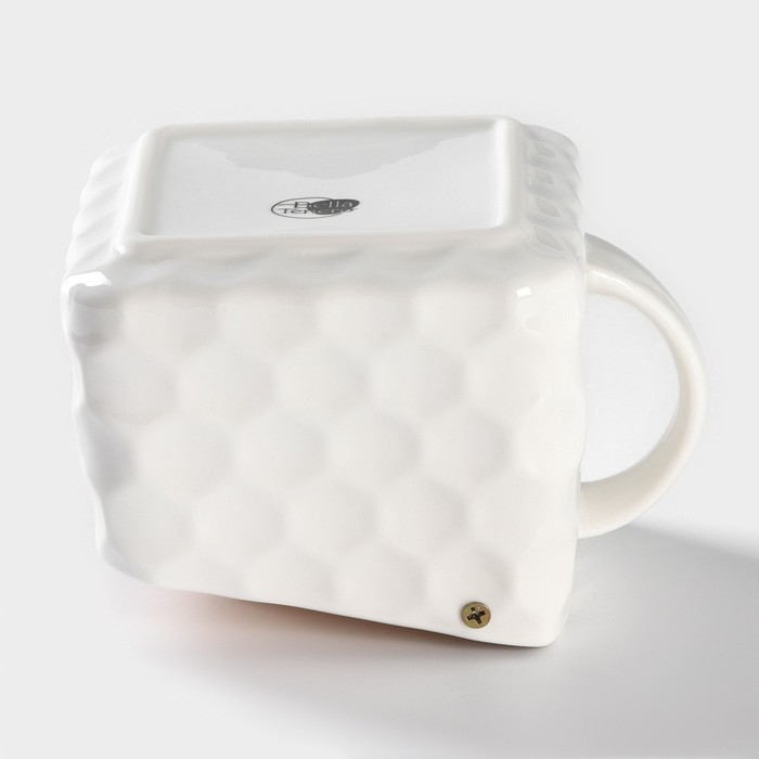 Банка для хранения сыпучих продуктов с ложкой BellaTenero, 750 мл, 14,5&times;11 см, с бамбуковой крышкой, фарфоровые, цвет белый