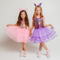 Карнавальный набор &laquo;Дракончик&raquo;: розовое платье, ободок