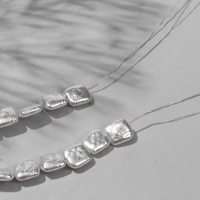 Бусины пластиковые на нити &laquo;Жемчуг&raquo; прямоугольник 1,1&times;1&times;0,5 см, (набор 110 шт.), цвет белый