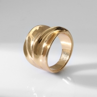 Кольцо металл &laquo;Тренд&raquo; движение, волна, цвет золото, размер 16