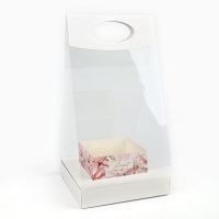 Коробка подарочная складная переноска для цветов, упаковка, &laquo;Нежность&raquo;, 20 x 20 x 4 см