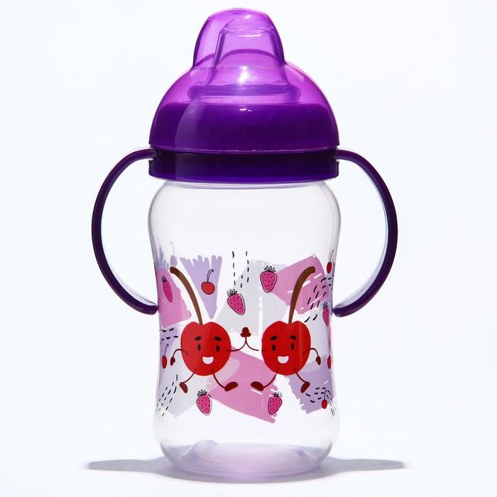 Поильник - непроливайка детский с мягким носиком &laquo;Фрукты&raquo;, 270 мл., с ручками, цвет МИКС
