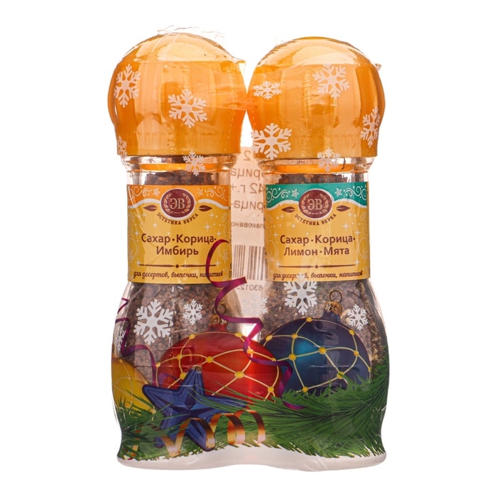 Набор из 2 мельниц "Сахар,корица и имбирь + Сахар, корица и мята"