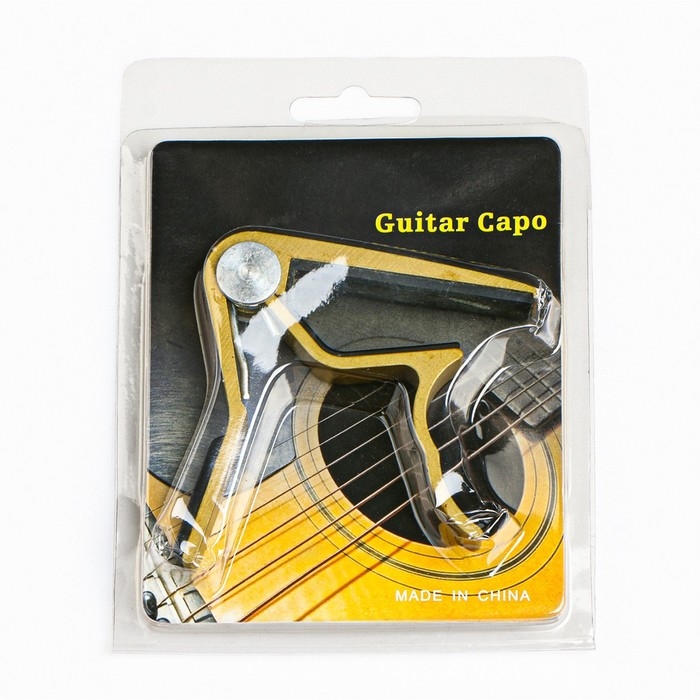 Каподастр гитарный Music life, золотой Каподастр гитарный Music life, золотой