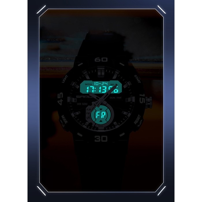 Часы наручные электронные, d-4.9 см, будильник, каледарь, ремешок силикон, черные