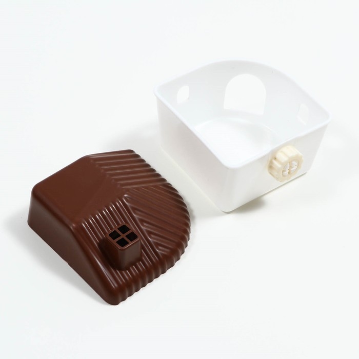 Домик для грызунов угловой, 11,4 х 10,7 х 10,7 см, коричневый Домик для грызунов угловой, 11,4 х 10,7 х 10,7 см, коричневый