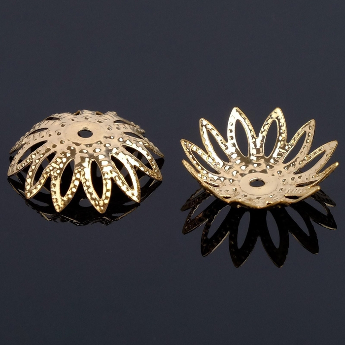 Шапочки для бусин (набор 10 шт.) СМ-034, 5×20 мм, цвет золото Шапочки для бусин (набор 10 шт.) СМ-034, 5×20 мм, цвет золото