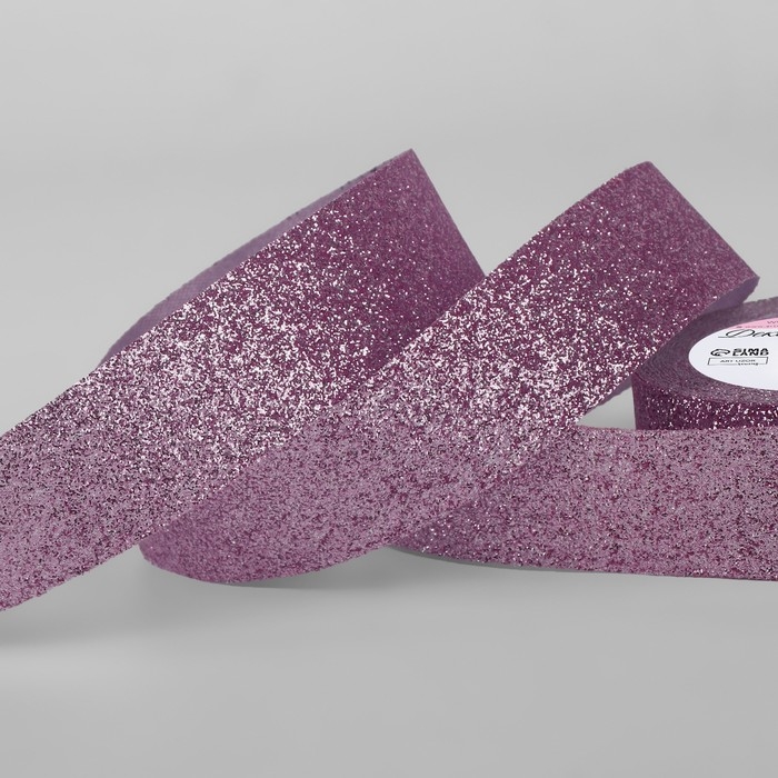 Лента декоративная &laquo;Блёстки&raquo;, 25 мм &times; 9,1 &plusmn; 0,5 м, цвет сиреневый
