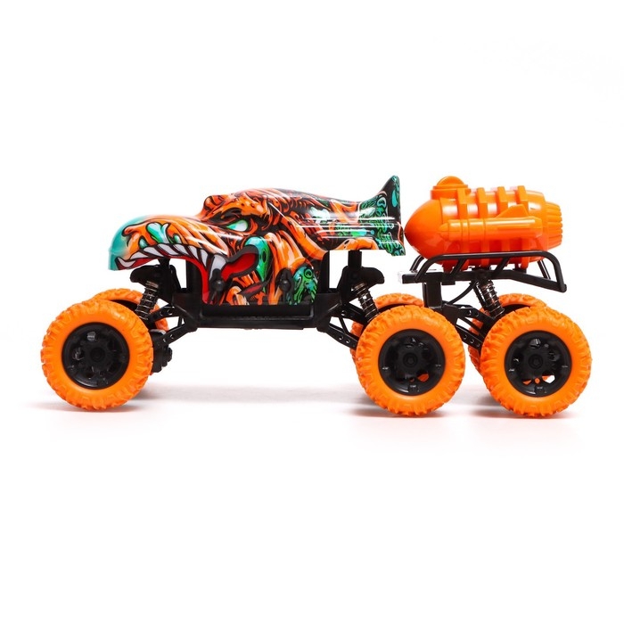 Джип радиоуправляемый MONSTER, 1:16, эффект дыма, световые эффекты, работает от аккумулятора, цвет оранжевый Джип радиоуправляемый MONSTER, 1:16, эффект дыма, световые эффекты, работает от аккумулятора, цвет оранжевый