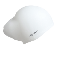 Шапочка для плавания силиконовая для длинных волос, цвет белый