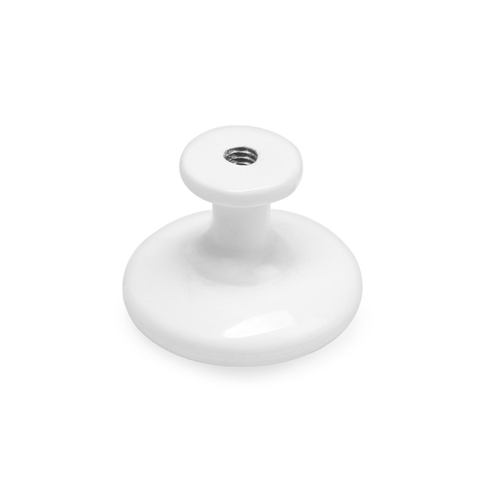 Ручка кнопка ТУНДРА LIGHT PK036WH, белая, 8 шт TMP