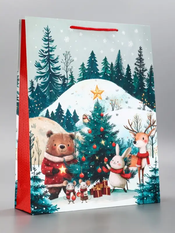 Пакет подарочный новогодний ламинированный, &laquo;Подготовка к Новому Году&raquo; , 33&times;10&times;42.5 см