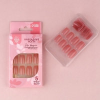 Накладные ногти &laquo;Тёмный беж&raquo;, 24 шт, клеевые пластины, форма квадрат, цвет глянцевый темно-бежевый