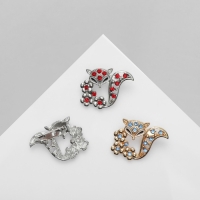 Брошь &laquo;Лиса&raquo; в цветах (неделимая фасовка 12 шт., цена за шт.), цвет МИКС