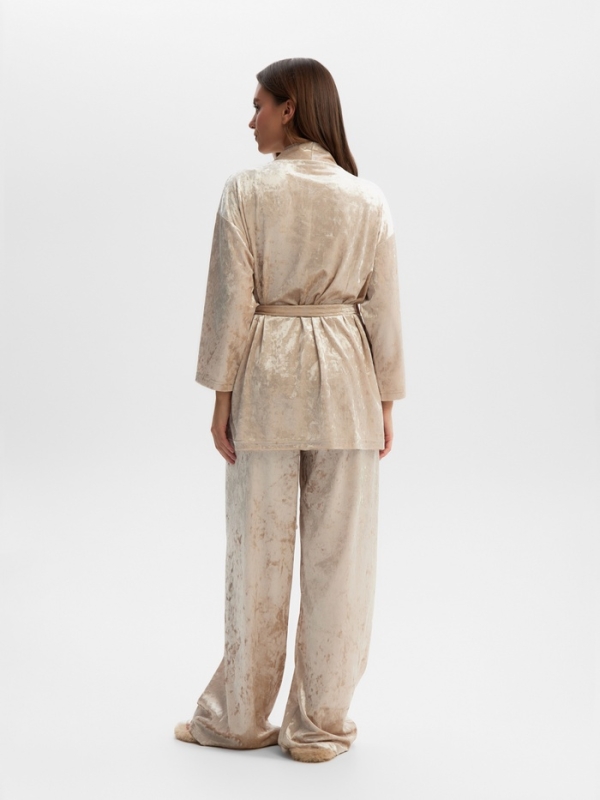 Комплект женский (жакет, брюки) KAFTAN Velvet р. 52-54, бежевый