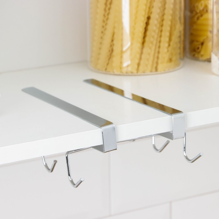 Держатель для кружек подвесной на 10 предметов Доляна, 27,5&times;14&times;6,5 см, цвет серебристый