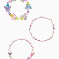 Браслет детский &laquo;Выбражулька&raquo;, 3 шт. набор, бабочки, бусины, цветной