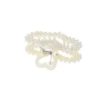 Краб для волос "Лиллиан" сердце, 8 см, белый