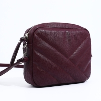 Сумка кросс-боди RICHET на молнии, наружный карман, цвет бордовый Сумка кросс-боди RICHET на молнии, наружный карман, цвет бордовый