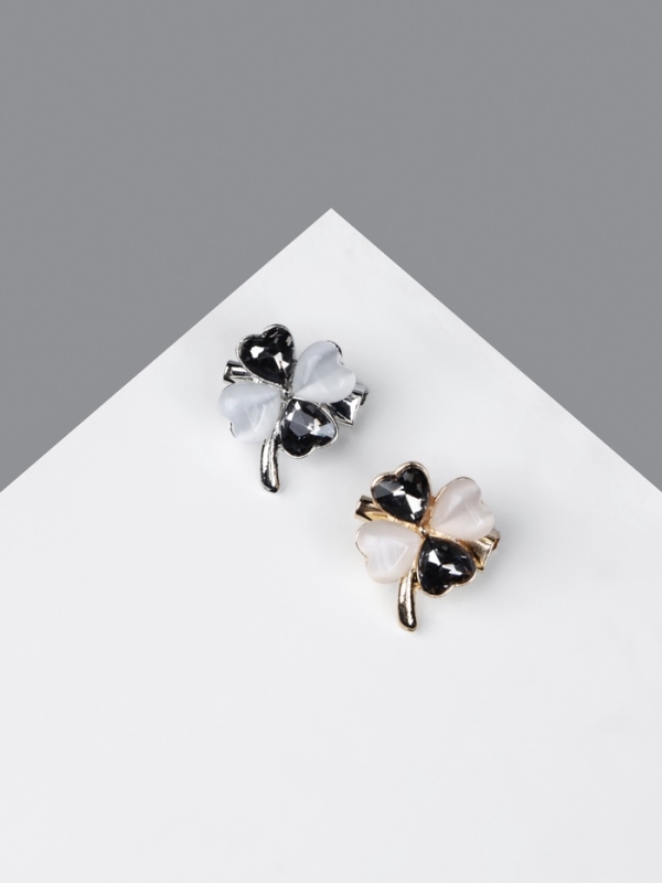 Брошь &laquo;Клевер&raquo; кошачий глаз, МИКС(неделимая фасовка 12 шт., цена за шт.)