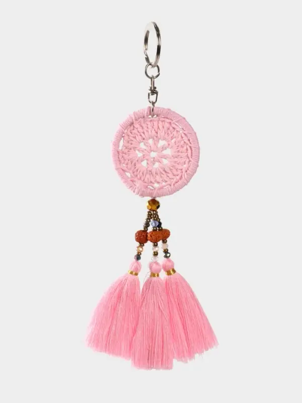 Брелок "Ловец снов" 19 см, цв. розовый