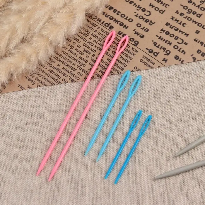 Набор игл для сшивания пряжи/шерсти, d=2.05/3.05 мм, 7/9/15 см, 6 шт., разноцветный