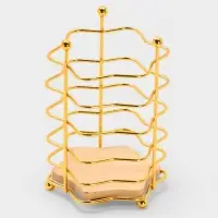 Сушилка для столовых приборов "Старлайт" 11*11*15,5 см, цвет золотой