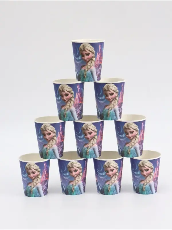 Стакан одноразовый 250 мл, набор 10 шт, Снежная принцесса