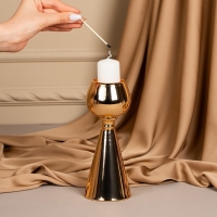 Подсвечник металл на 1 свечу &laquo;Гиацинт&raquo; цвет золото 8 х 8 х 21 см