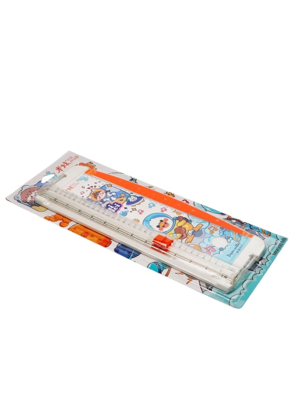 Резак для бумаги роликовый А4, до 3 листов, безопасное лезвие, длина реза 300мм, цвет белый