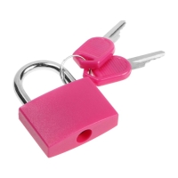 Замок навесной для чемодана, средний, 30х42 мм, розовый Замок навесной для чемодана, средний, 30х42 мм, розовый