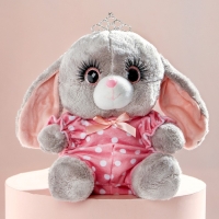 Мягкая игрушка &laquo;Зайка Ла-Пу-Ля в камбинизоне с короной&raquo;, цвет серый, 20см