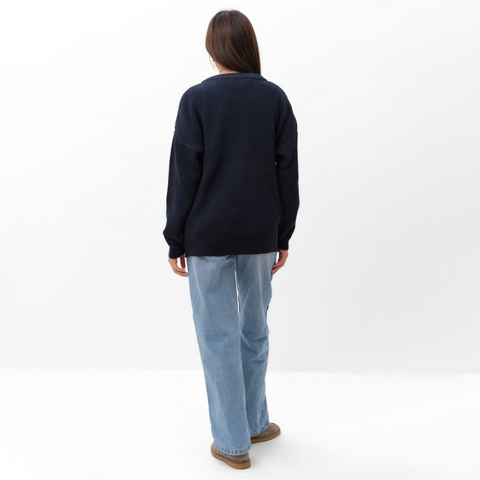 Джемпер женский MIST крупной вязки, синий, р. L (48-50) Джемпер женский MIST крупной вязки, синий, р. L (48-50)