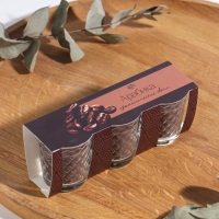 Свеча ароматическая в стакане (набор 3 шт) по 50 мл, 10 ч, 32 гр, АРАБИКА