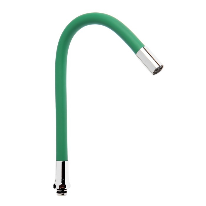 Излив для смесителя ZEIN, 3/4 Излив для смесителя ZEIN, 3/4", гибкий, силикон, нержав.сталь, 50см, сетка пластик, зеленый