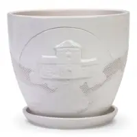 Набор горшков цветочный поддоном 4 шт 0,6 / 1,4 / 2,5 / 5 л керамика белый Галандия