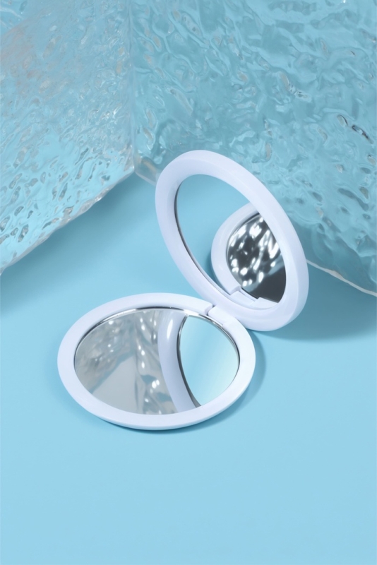 Зеркало складное &laquo;Витраж&raquo;, d = 7,3 см, цвет оранжевый/синий