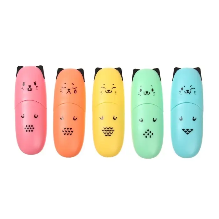 Маркер текстовыделитель мини 1-5мм BRAUBERG KIDS "CUTE CATS PASTEL", микс, в пласт банке