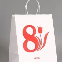 Пакет бумажный, " 8 марта! Тюльпан" 24 х 14 х 28 см