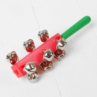 Погремушка с колокольчиками и ручкой, цвета МИКС Погремушка с колокольчиками и ручкой, цвета МИКС