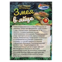 Игрушка-яйцо «Змея», с растущей фигуркой Игрушка-яйцо «Змея», с растущей фигуркой