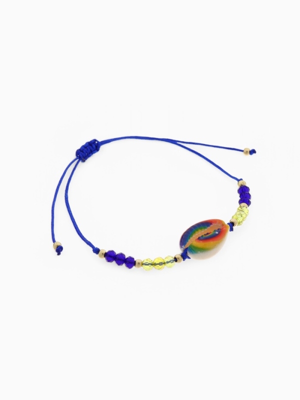 Браслет-оберег «Глазик» ракушка (неделимая фасовка 12 шт., цена за шт.), цветной в золоте Браслет-оберег «Глазик» ракушка (неделимая фасовка 12 шт., цена за шт.), цветной в золоте