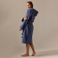 Халат махровый с капюшоном женский SL HOME: Basic "Ривьера", р-р XL, 100% хл, 420 г/м2