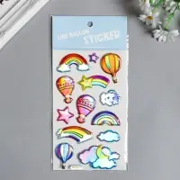 Наклейка пластик голография "Космос" МИКС 23х11 см