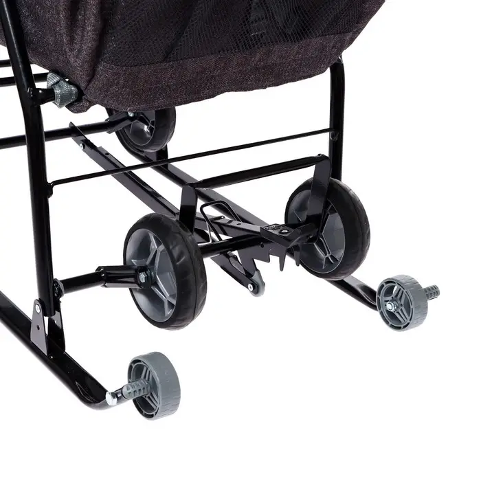 Санки - коляска &laquo;Наши детки 6&raquo;, чехол для ног, муфта, сумка, принт с ламой, серый