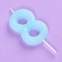 Свеча в торт &laquo;Цифра 8&raquo;, светящаяся голубая, 9 см