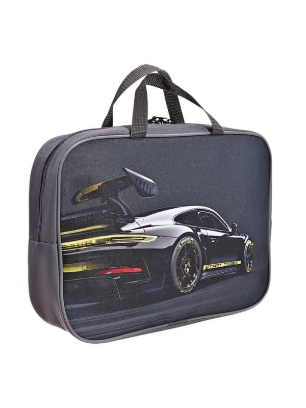 Папка с ручками текстильная А4, 350&times;270&times;80 мм, Stavia &laquo;Машина с желтой полосой&raquo;