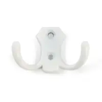 Крючок мебельный ТУНДРА TKD007, двухрожковый, цвет белый