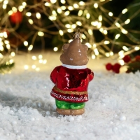 Елочное украшение "Медведь с мёдом" 12 см, микс